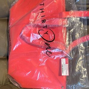 Thirty-One Vibrant Red Carryall Tote